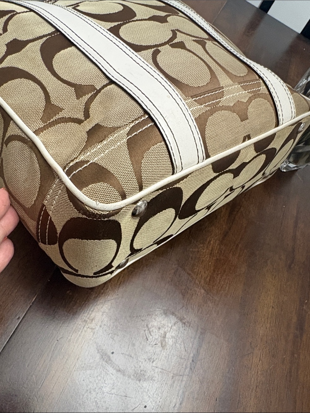 Low start Coach Vintage Gallery Signature Jacquard Canvas Leather Satchel in GUC - Picture 8 of 12